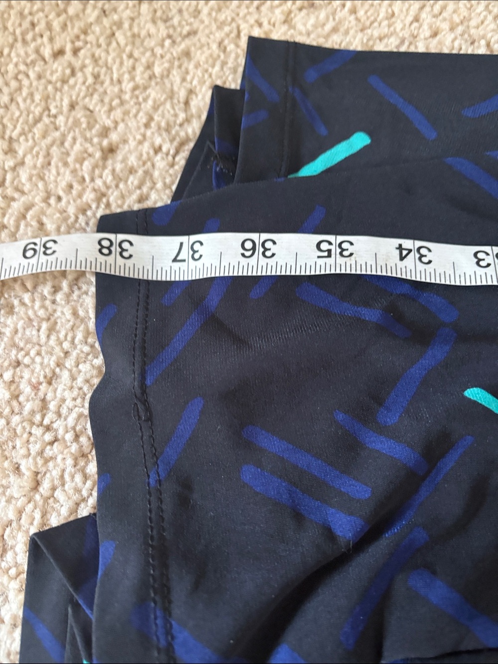 Apt. 9 Teal, Navy & Light Blue Geometric Wrap Dress size Medium - Picture 5 of 5